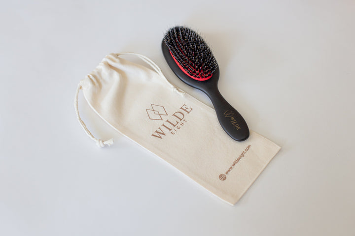 Boar Bristle Hair Brush for Scalp Massage & Shine | Wilde Eight